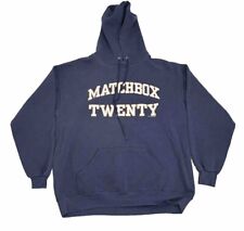 VINTAGE 2000 Matchbox Twenty Blue Heavyweight Hoodie Sweater sz L Adult Rock picture