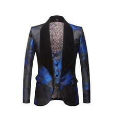 Mens 3PCS Printing Floral Casual Business Suits One Button Blazer Straight Pants picture