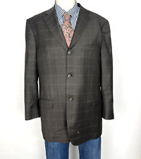ISAIA Napoli Sport Coat Jacket Brown Check Men’s 42R picture