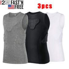 3PCS Youth Kids Padded Compression Football Shirt Under Vest Rib Chest Protector picture