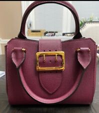 Burberry Women's Sm Buckle Soft Grain Leather Satchel Burgundy Handbag & Wallet picture
