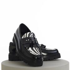 CELINE 970$ Men's Black Leather Margaret Loafer - Tassels, Chunky, Zebra Pattern picture