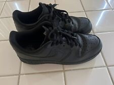 Nike Air Force 1 Low 07 Men Sneaker 10.5 Black Leather Athletic Shoes 315122-001 picture