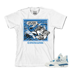 Tee to match Air Jordan Retro 4 Military Blue Sneakers. Wave Tee picture