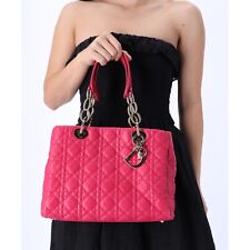 Christian Dior Cannage Quilted Lambskin Leather Soft Medium Tote Pink picture