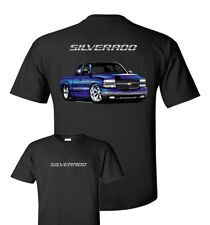 Chevy Silverado T-Shirt - Black w/ Blue 2000 SS Pickup Truck & Emblem (Licensed) picture