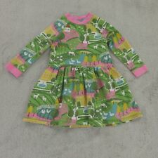 Mini Boden Dress Girls 5 to 6 Green Farm Pasture Cottagecore Sweatshirt Jersey picture