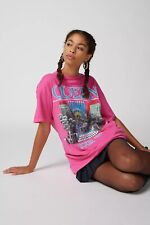 Urban Outfitters Queen Distressed Oversized Tee One Size Pink Crew Neck picture