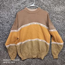 Vintage Ducks Unlimited Sweater Men XL 3 Tone Brown Stripe Heavyweight Knit RARE picture
