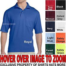 Jerzees MENS Polo Shirt with POCKET Cotton/Poly Blend with SPOTSHIELD S,M,L,XL picture