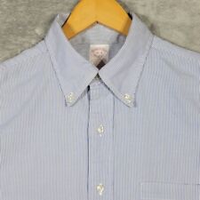 Brooks Brothers Makers Shirt Mens 16 - 4 Blue Striped Button Down Made in USA picture