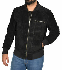 Classic Stylish Handcrafted Outerwear Premium Black Suede Leather Biker Jacket picture