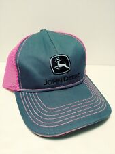 JOHN DEERE Woman's Hat Cap, Pink Mesh, Grey, Snapback, NEW WITH TAGS picture