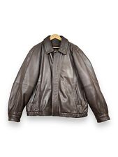Claiborne Outerwear Lambskin Leather Bomber Jacket Brown Size Large Lined Nice picture