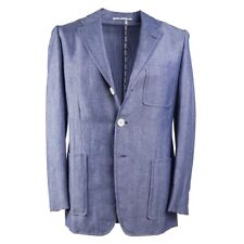 NWT $2995 D'AVENZA Lightweight Chambray Wool and Linen Sport Coat 39R picture