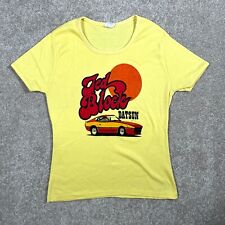 Vintage 70s Datsun Ted Block Yellow Fun Tee Racing Made In USA Yellow Shirt RARE picture
