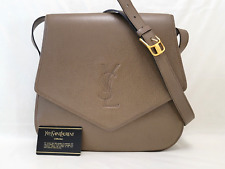 *Rare* Yves Saint Laurent Shoulder Bag Purse Brown Leather Vintage Auth picture