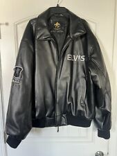 Black Leather Elvis Presley Jacket Authentic Outerwear By Excelled Sz XL picture