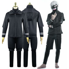 Tokyo Ghoul Kaneki Ken Hoodie Sweater Full Costume w/Leather Mask & Wig Cosplay picture