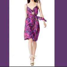 Trina Turk 'Devendra' Silk Dress Sz 12 Purple Paisley Mock Wrap  picture