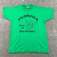 VINTAGE Electric Chair Shirt Men M Green Graphic Florida Execution Death Row 90s picture
