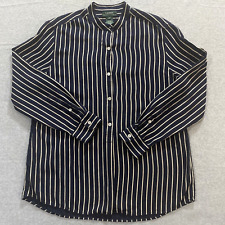 Lauren Ralph Lauren Silk Shirt Top Women Size L Long Sleeve Blouse Blue Striped picture