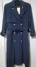 Burberry Prorsum Coat Size 10 Navy 100% Wool Burberry Coat Removable Liner picture