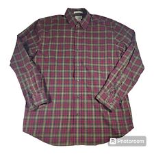 L.L. Bean Shirt Mens L Reg Traditional Fit Red Tartan Wrinkle Free Button Down picture