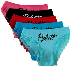 Lot 5 Sexy Women Bikini Panties Brief Floral Lace Cotton Underwear (#6510) picture