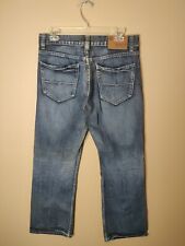 1897 Denim men's 32 x 32 (actual 32 x 31) distressed jeans zip bootcut 5 pockets picture