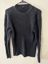 Vintage Gap Mens Size Large Black Heavyweight Ribbed Crewneck Sweater Black picture