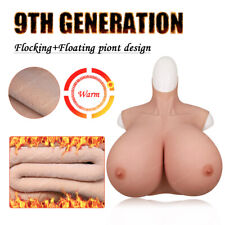 9th Flocking Design SZ Cup Silicone Breast Forms Fake Boobs Warm Breast Plates picture