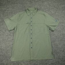 Game Guard Shirt Mens Medium Green Gingham Outdoors Vented Pockets Casual Adult picture