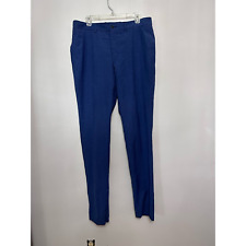 Ted Baker London Mens Chino Pants Blue Pockets Raw Hem Flat Front 38x38 New picture
