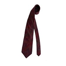 LIBERTY OF LONDON Burgundy Paisley Tie 100%Silk Made In U.S.A 57”/3’’.1/2 EX CON picture