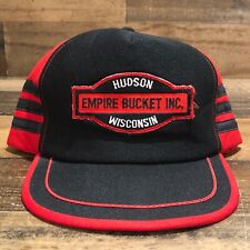 VTG Empire Bucket Hat Snapback Cap Men Black Red Three Stripe 3 USA Made - READ picture