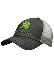 John Deere Men's Grey and White Embroidered Logo Mesh-Back Ball Cap  Grey picture