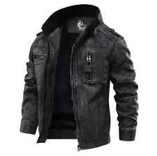 David Outerwear  Distressed Bonanza PU Leather Jacket Faux Leather XL picture
