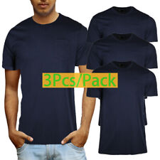 3 PCS Men's Cotton ComfortSoft T-shirt Short Sleeve Crewneck Plain Tee S-XL picture