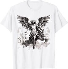 NEW LIMITED St Michael The Archangel Christian In Tattoo Style T-Shirt picture