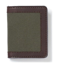 Filson Outfitter Card Wallet 20051731 MADE IN USA Otter Green Rugged Twill Brown picture