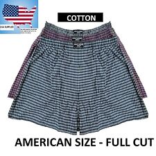 3-Pk Men's Cotton Boxer Shorts Plaid Underwear American Size Full Cut Trunks Lot picture