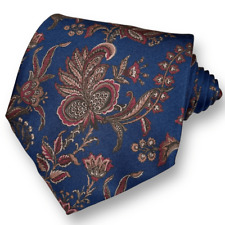 PIERRE BALMAIN Men’s Blue Vintage Designer Paisley 100% Italian Silk Tie picture