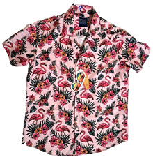 Broken Threads Addicted To Summer XL Men's Multicolor Flamingo Print Aloha Shirt picture