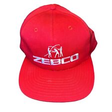 Vtg Zebco 50 Years Teaching America To Fish Hat Red Snapback Cap picture