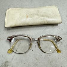 Vintage Silver Shuron Browline Eyeglasses Glasses, 4 1/2 5 3/4, 20 M/M  MCM HLBN picture