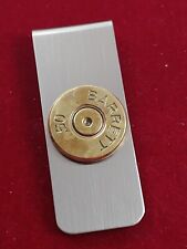 BARRETT .50 CALIBER HEAD STAMP on Brushed-Finish Stainless Steel Money Clip picture