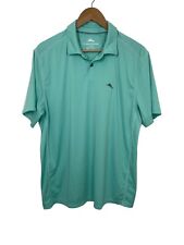 Tommy Bahama Mens Short Sleeve Polo Shirt Antigua Sky Heather Green Size Large picture