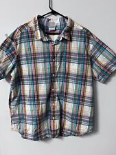 Columbia Shirt Xxl Navy Multicolor Plaid Regular Fit Button Down Short Sleeve picture