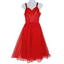 Van Raalte RARE Vintage 1954 Red Nylon Illusion Lining Myth Slip Gown picture